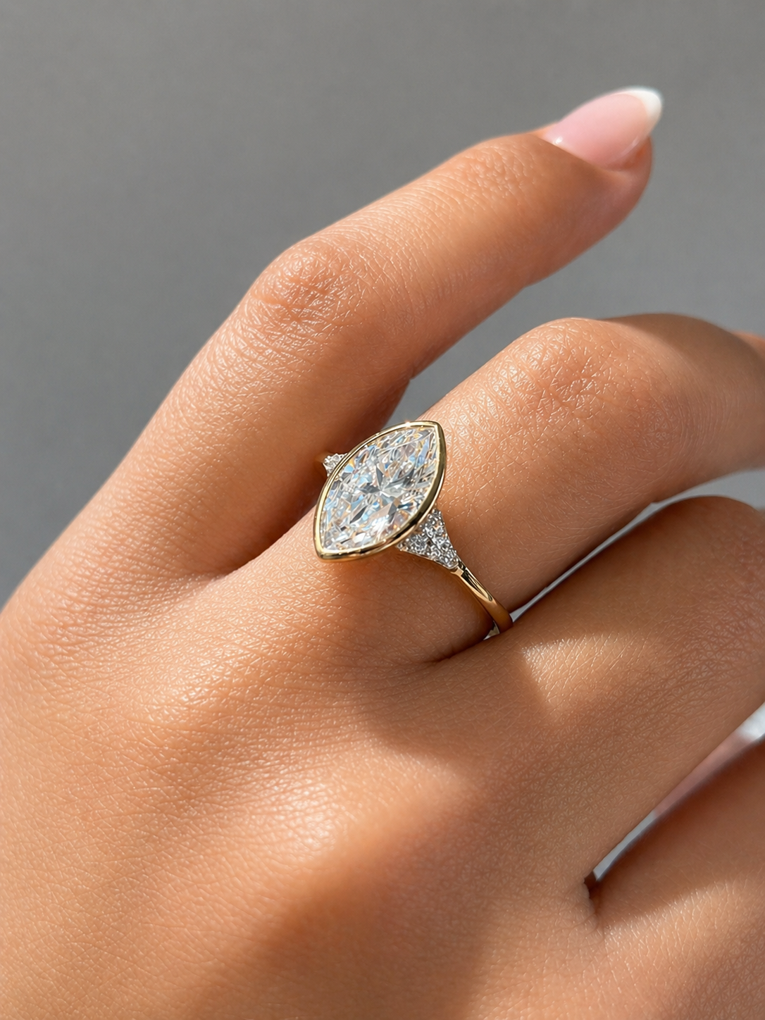 1.71 Carat Marquise Cut Vintage Inspired Diamond Ring